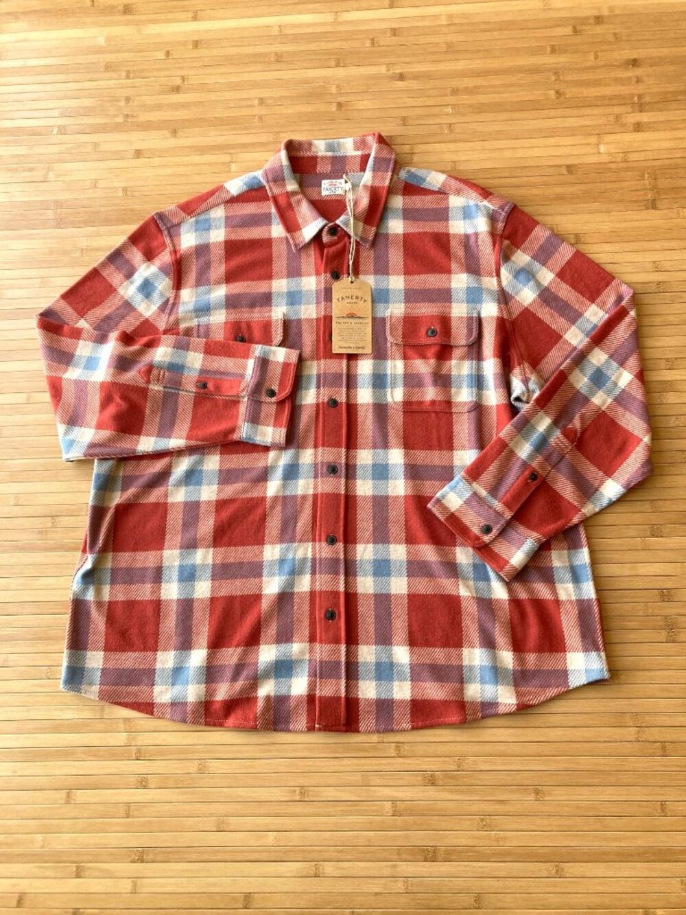 Faherty Legend Sweater Shirt Button Up Mens 2XL Copper Falls Plaid NWT